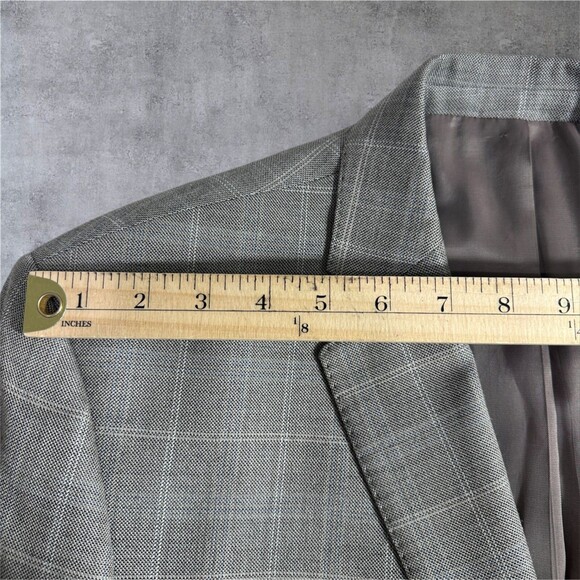 CALVIN KLEIN Men Blazer Sport Coat 2-Button Jacket 42L SILK/WOOL Gray Windowpane - Picture 5 of 10